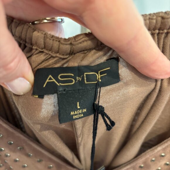 AS by DF Monte Carlo Rhinestone-Embellished Suede Camisole L NWT - Picture 6 of 7